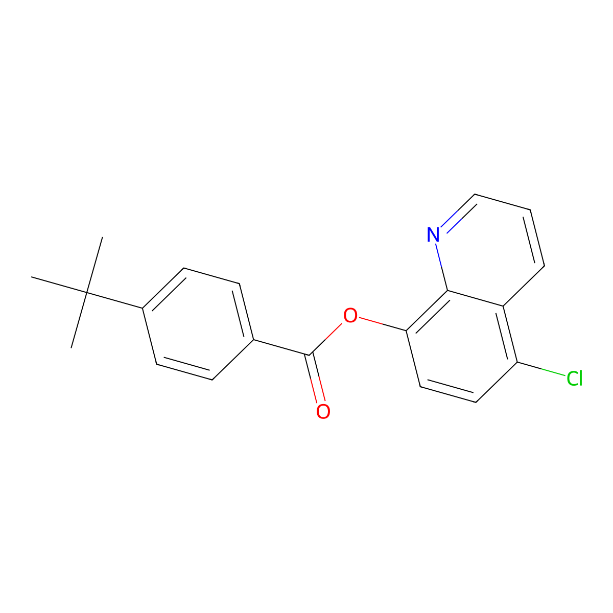 (5-Chloroquinolin-8-yl) 4-tert-butylbenzoate molecular structure, CAS 385786-23-2