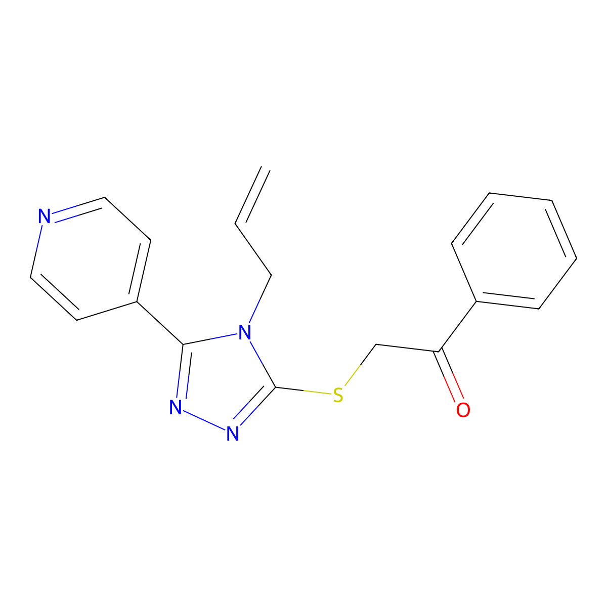alpha-[[4-Allyl-5-(4-pyridinyl)-4H-1,2,4-triazole-3-yl]thio]acetophenone molecular structure, CAS 385786-27-6