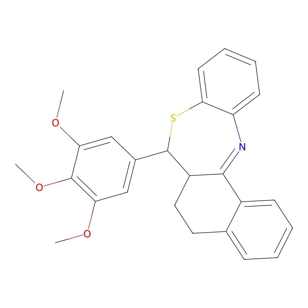 7-(3,4,5-Trimethoxyphenyl)-5,6,6a,7-tetrahydronaphtho[2,1-c][1,5]benzothiazepine molecular structure, CAS 385786-39-0