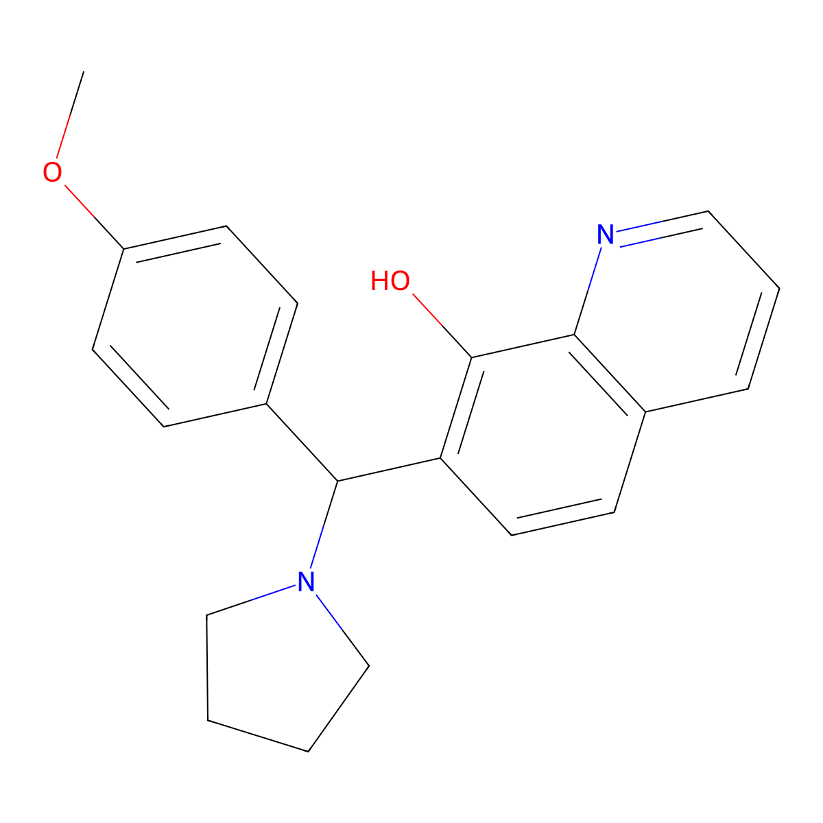 7-[(4-Methoxyphenyl)(pyrrolidin-1-yl)methyl]quinolin-8-ol molecular structure, CAS 385786-53-8