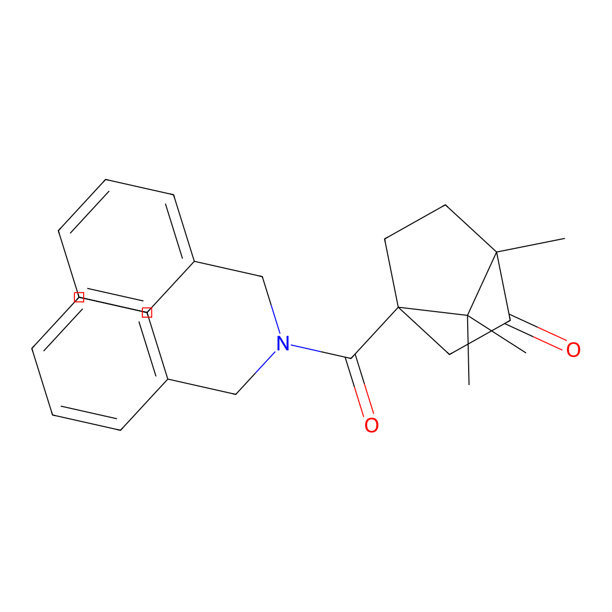 N,N-dibenzyl-1,7,7-trimethyl-2-oxobicyclo[2.2.1]heptane-4-carboxamide molecular structure, CAS 385786-96-9