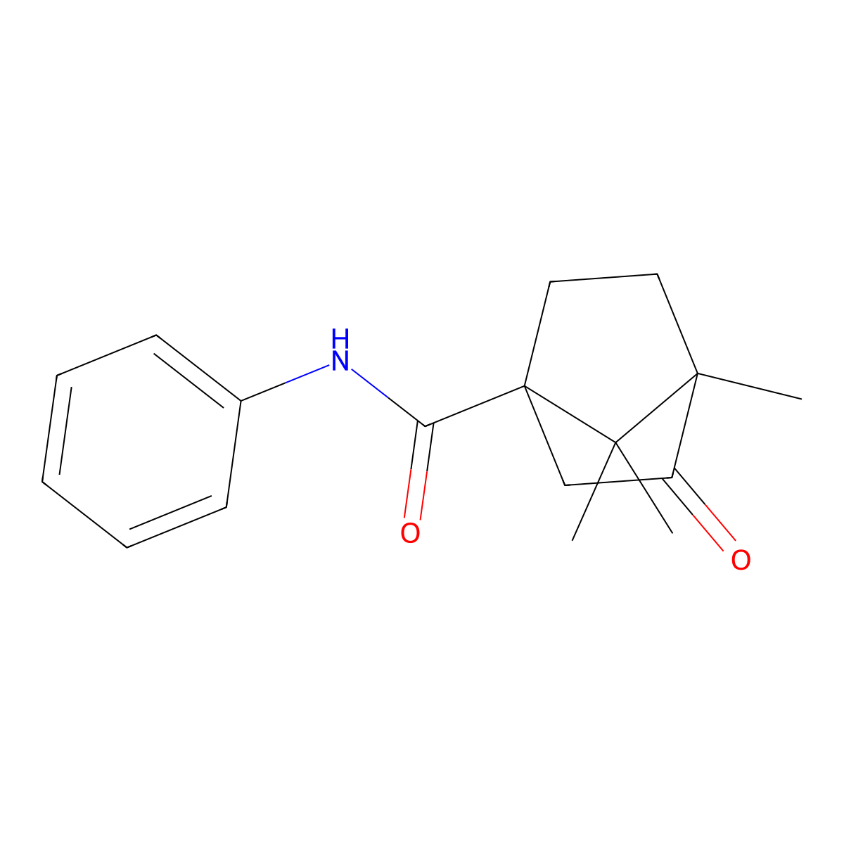 4,7,7-trimethyl-3-oxo-N-phenylbicyclo[2.2.1]heptane-1-carboxamide molecular structure, CAS 385786-98-1