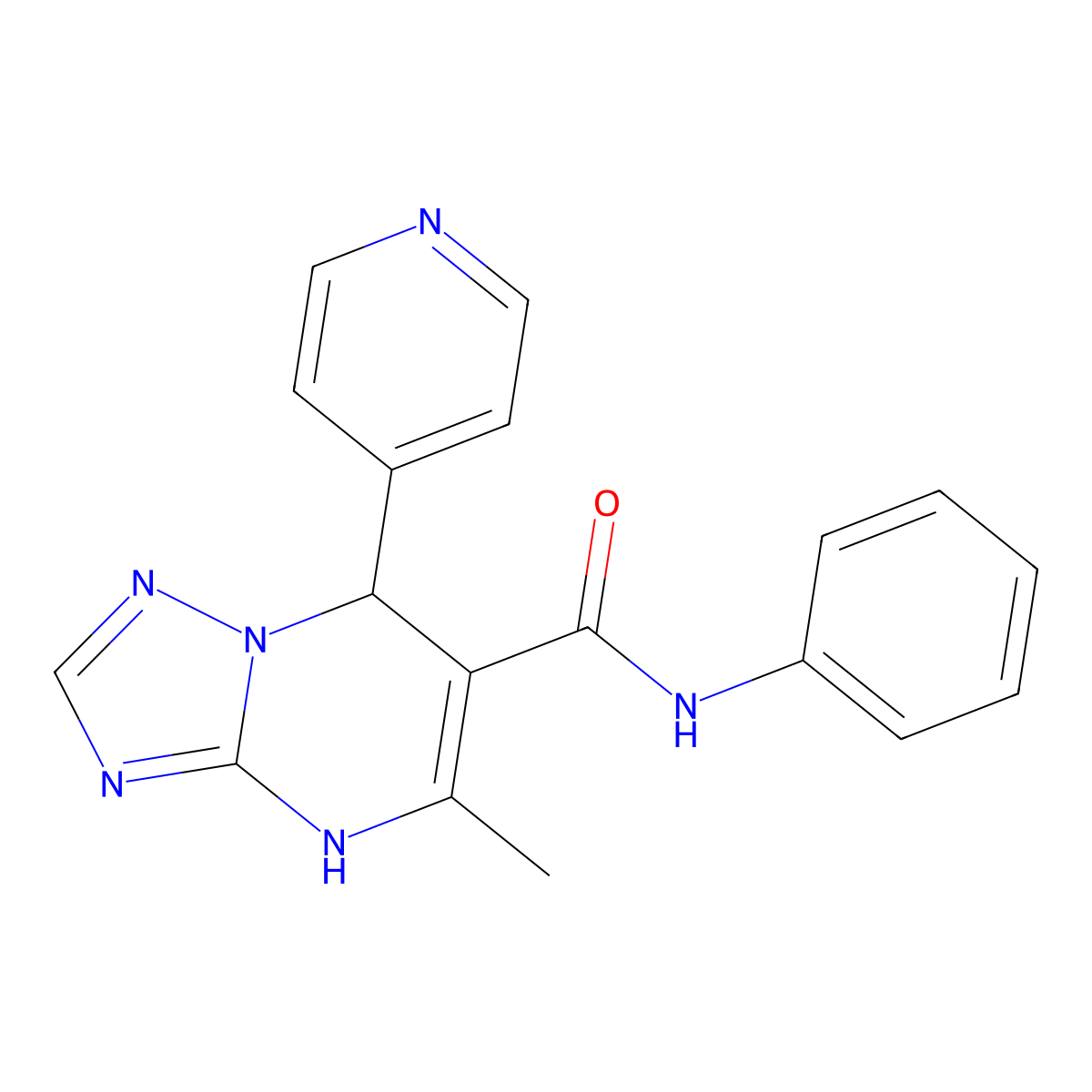 5-methyl-N-phenyl-7-(4-pyridinyl)-4,7-dihydro[1,2,4]triazolo[1,5-a]pyrimidine-6-carboxamide molecular structure, CAS 385787-33-7