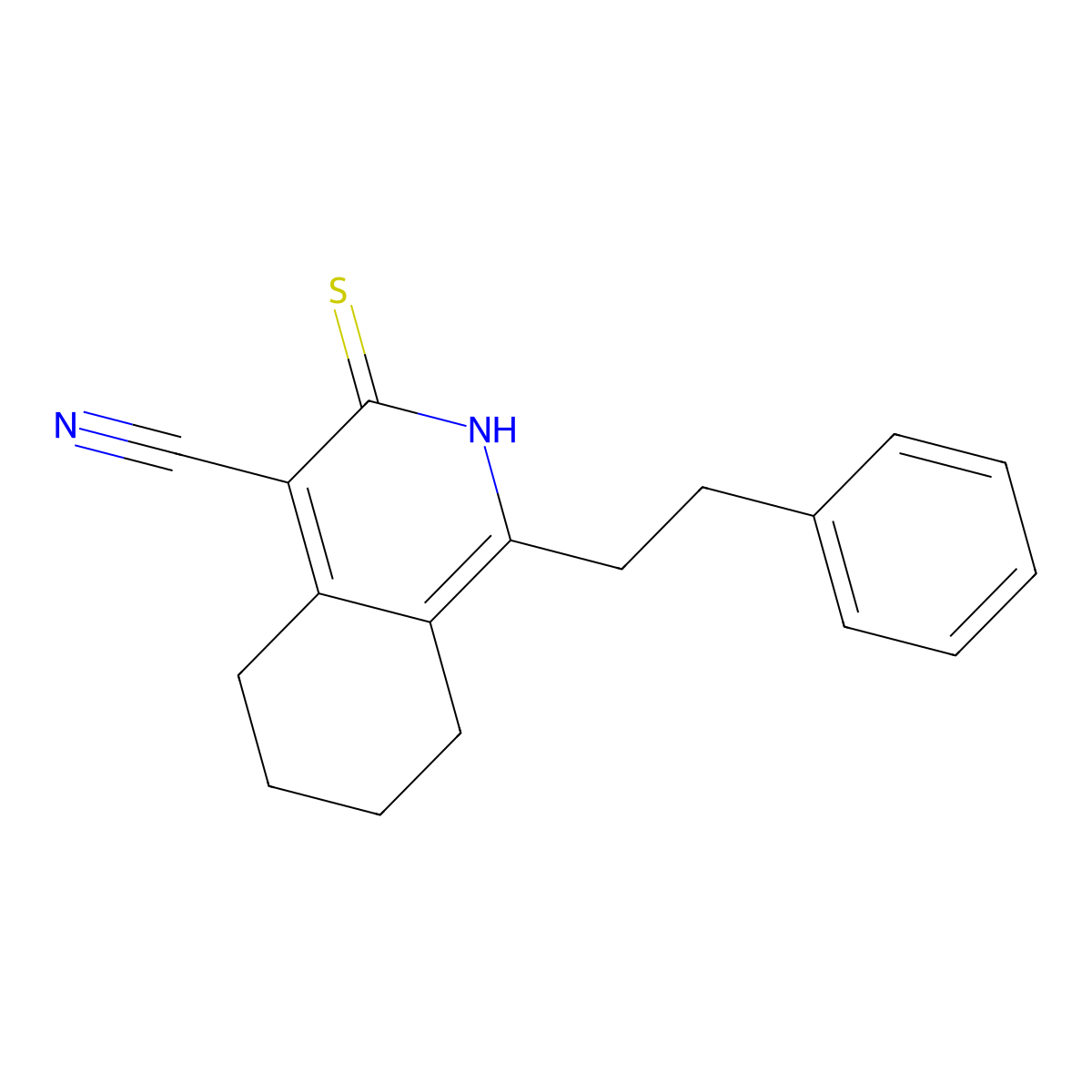 1-(2-Phenylethyl)-3-sulfanyl-5,6,7,8-tetrahydroisoquinoline-4-carbonitrile molecular structure, CAS 385787-60-0