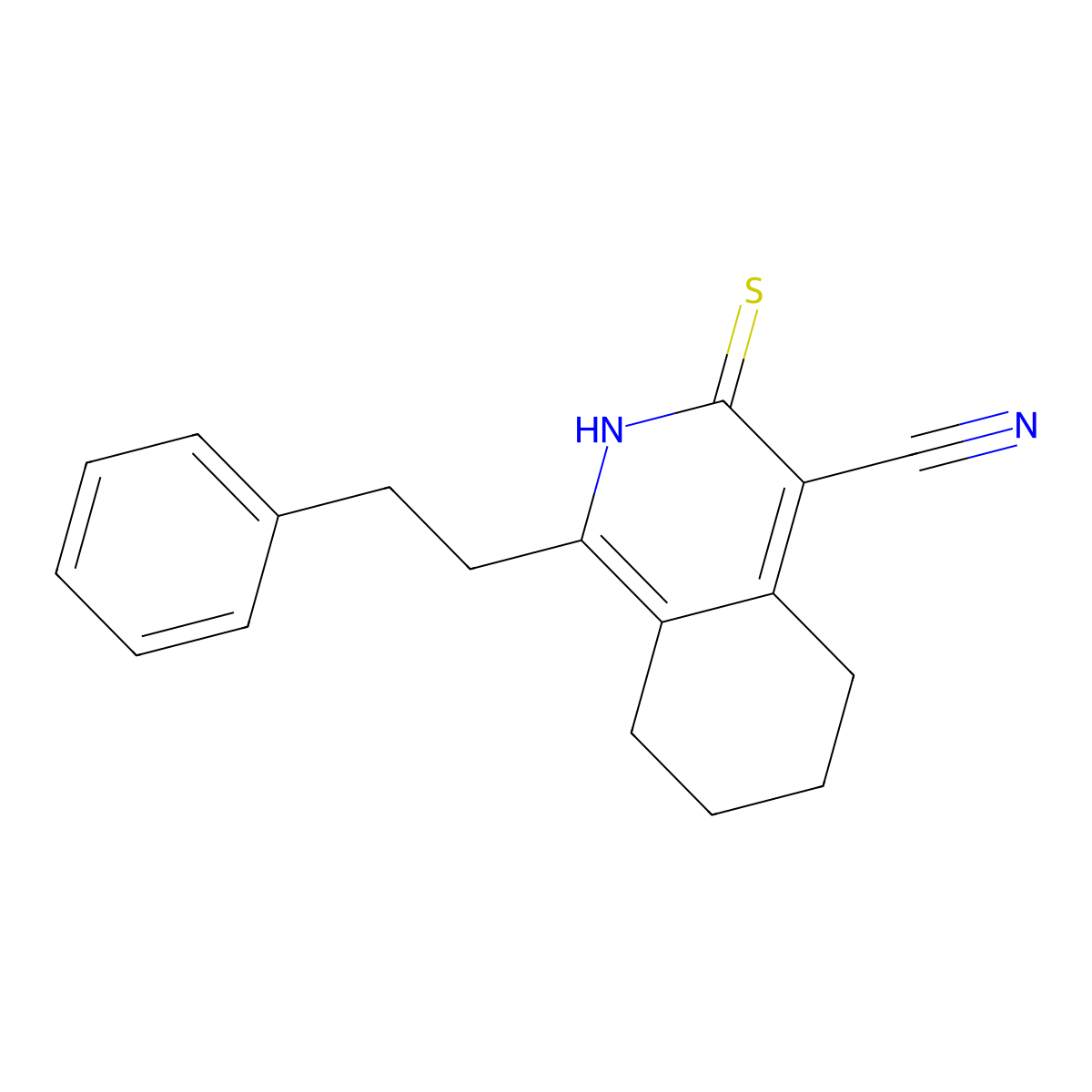 1-(2-Phenylethyl)-3-sulfanyl-5,6,7,8-tetrahydroisoquinoline-4-carbonitrile molecular structure, CAS 385787-60-0
