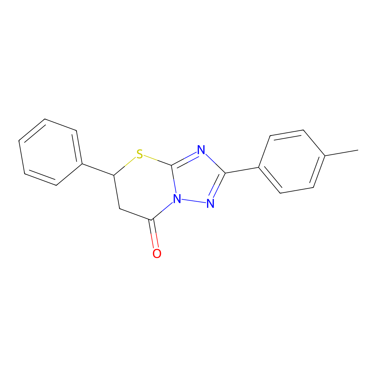 2-(4-methylphenyl)-5-phenyl-5,6-dihydro-7H-[1,2,4]triazolo[5,1-b][1,3]thiazin-7-one molecular structure, CAS 385787-73-5