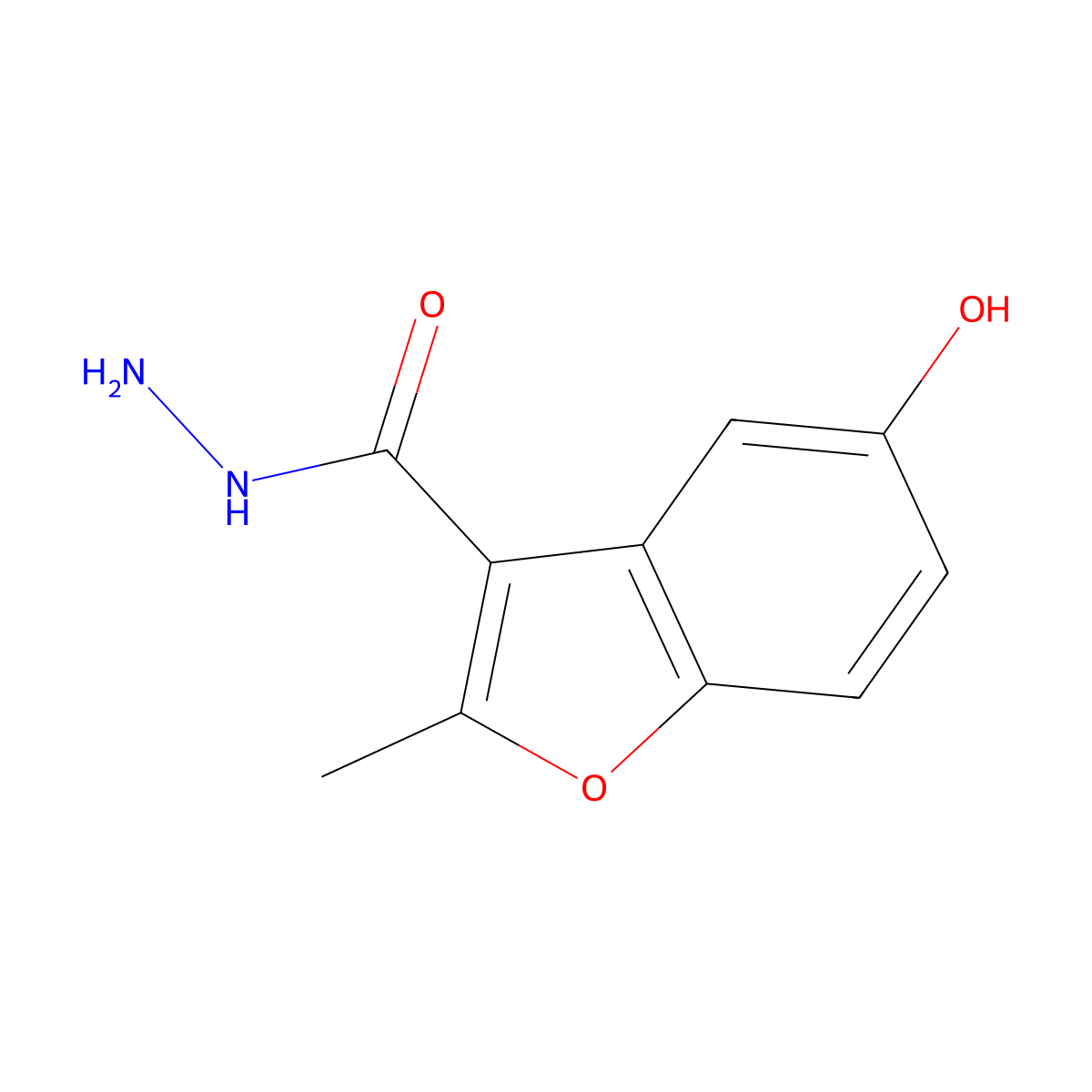 5-Hydroxy-2-methylbenzofuran-3-carbohydrazide molecular structure, CAS 385795-87-9
