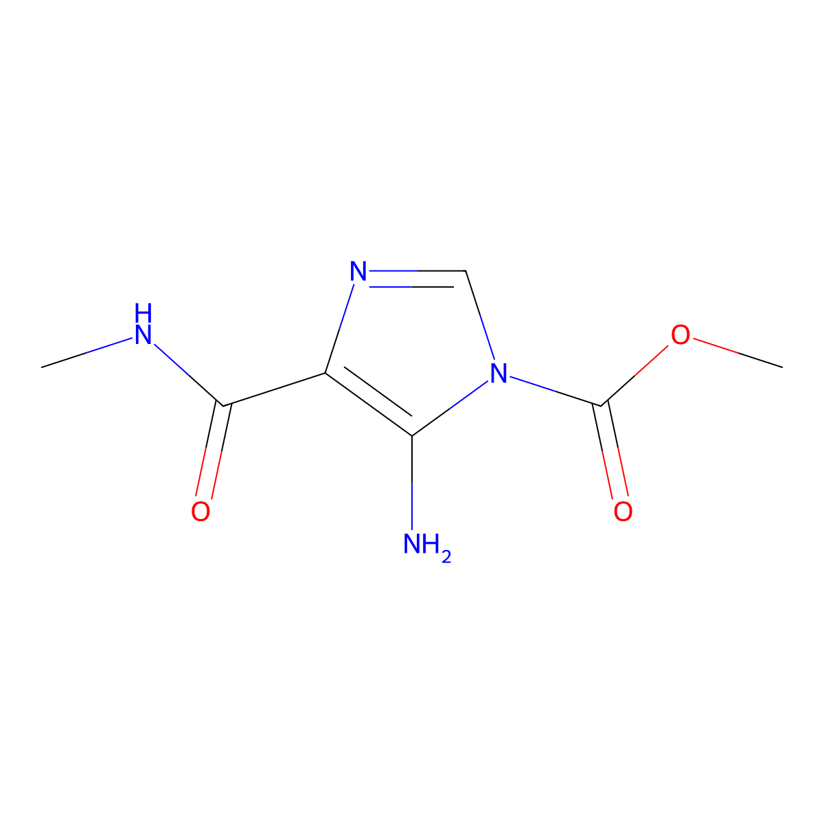 methyl 5-amino-4-(methylcarbamoyl)-1H-imidazole-1-carboxylate molecular structure, CAS 385796-03-2