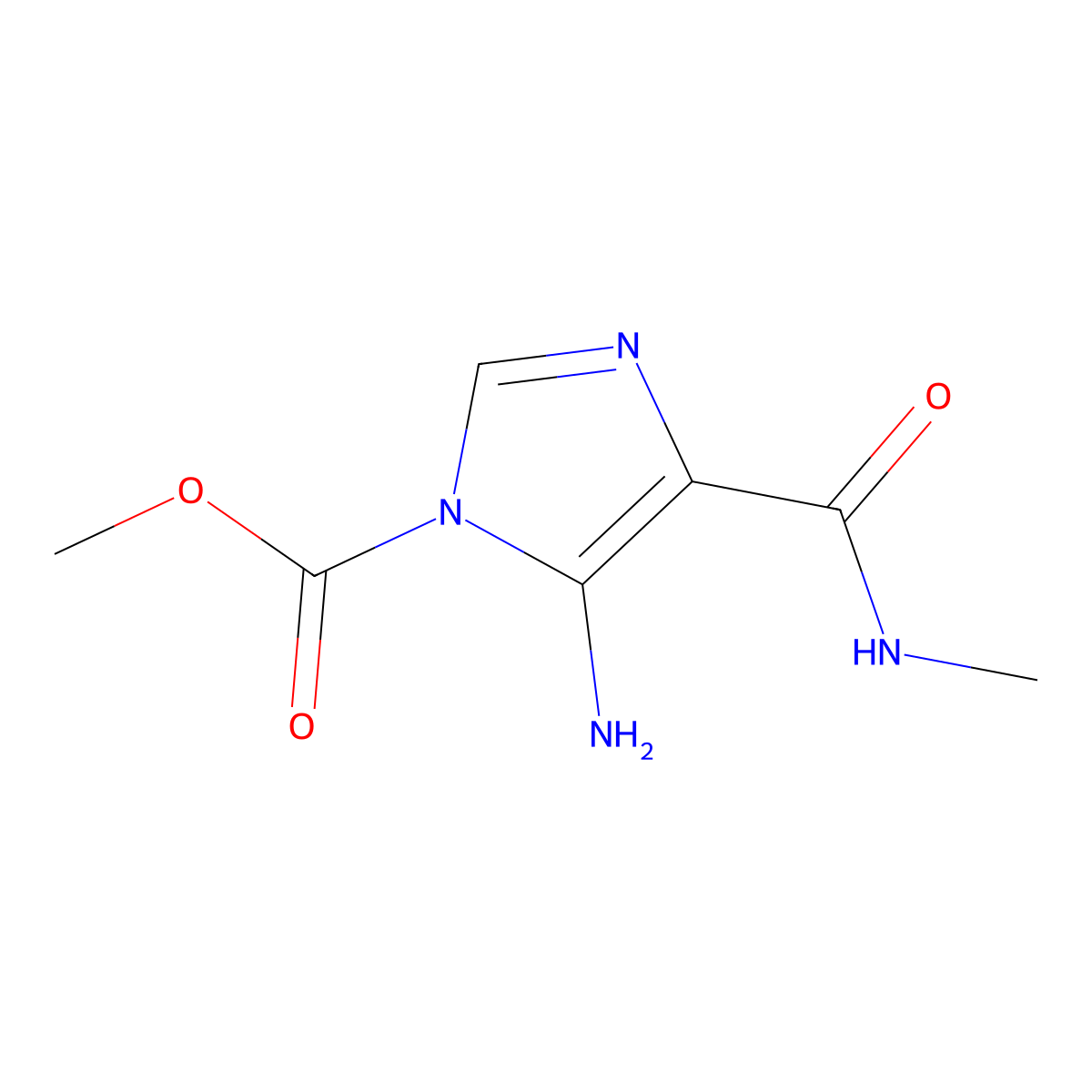 methyl 5-amino-4-(methylcarbamoyl)-1H-imidazole-1-carboxylate molecular structure, CAS 385796-03-2