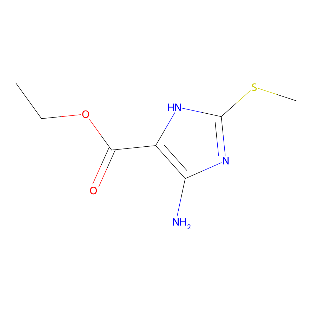 ethyl 4-amino-2-methylsulfanyl-1H-imidazole-5-carboxylate molecular structure, CAS 385796-04-3