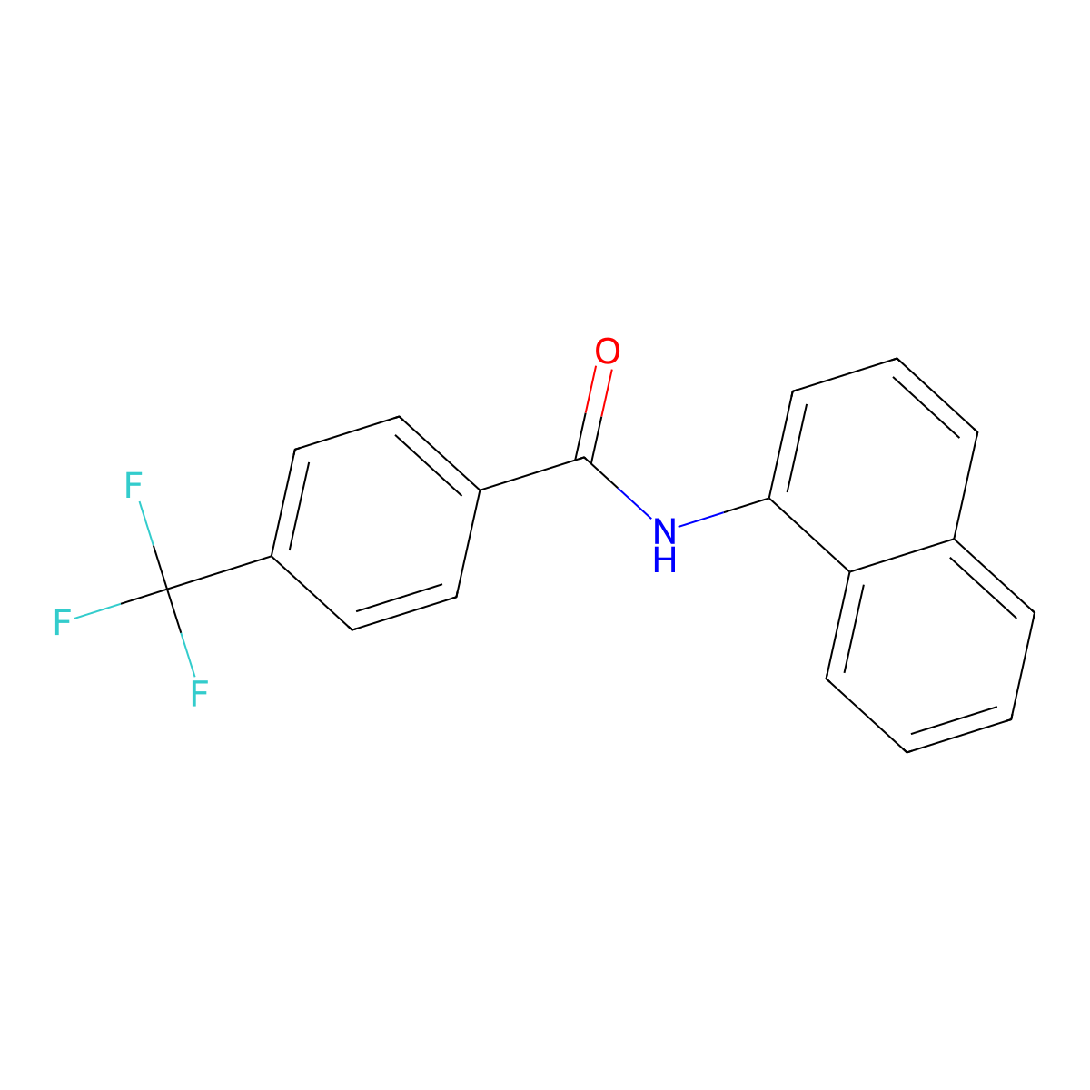 N-(1-Naphthyl)-4-(trifluoromethyl)benzamide molecular structure, CAS 385798-93-6