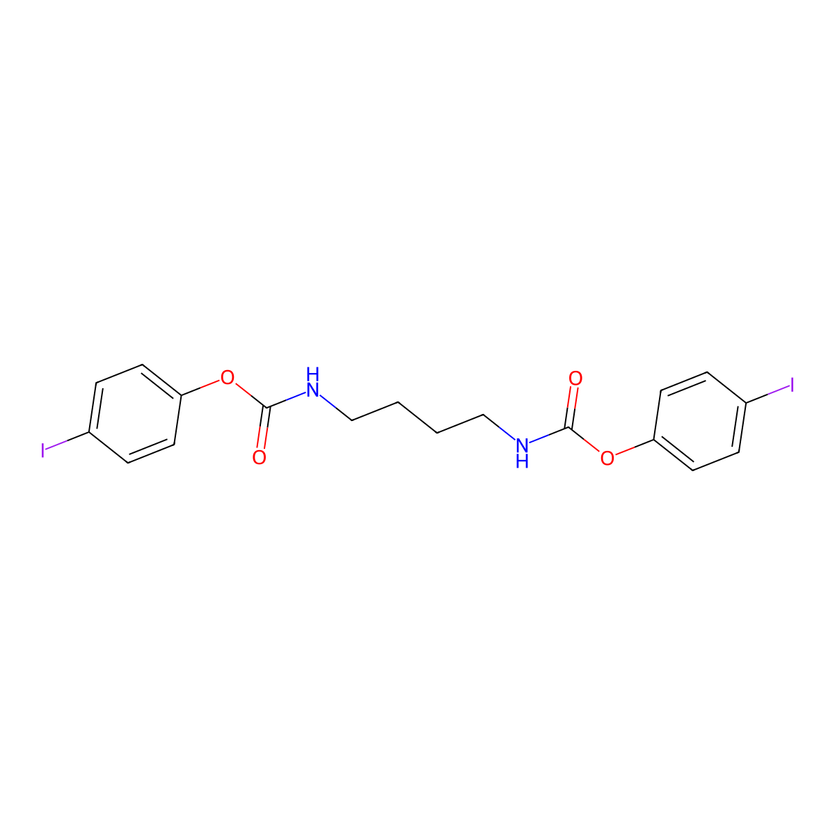 4-Iodophenyl 4-{[(4-iodophenoxy)carbonyl]amino}butylcarbamate molecular structure, CAS 385799-69-9