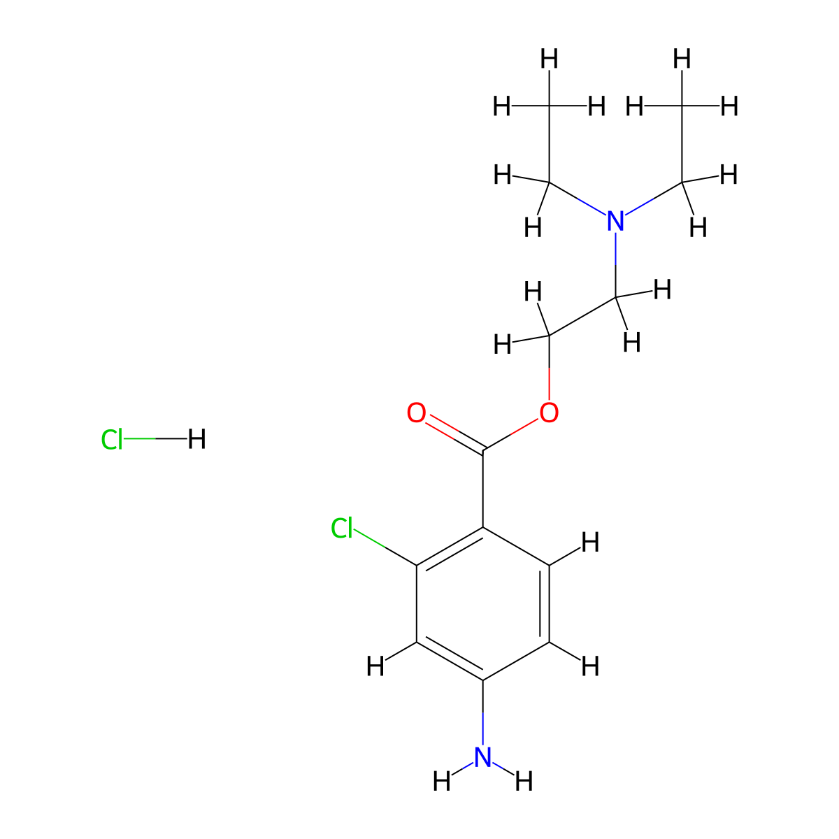 Chloroprocaine Hydrochloride molecular structure, CAS 3858-89-7
