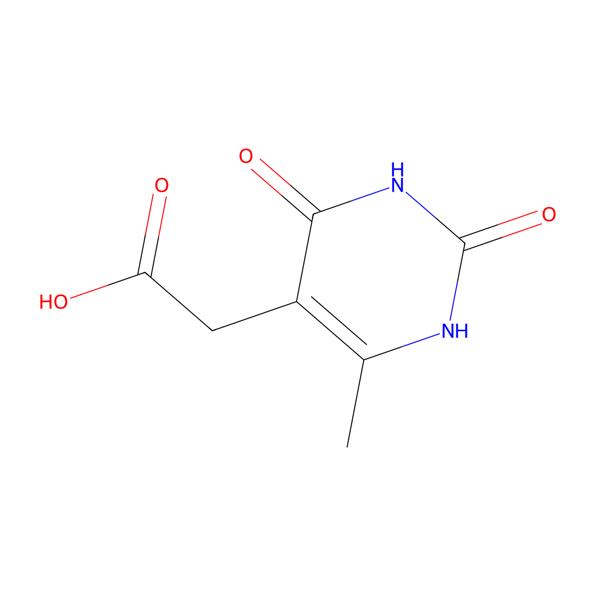2-(6-Methyl-2,4-dioxo-1,2,3,4-tetrahydropyrimidin-5-yl)acetic acid molecular structure, CAS 38580-22-2