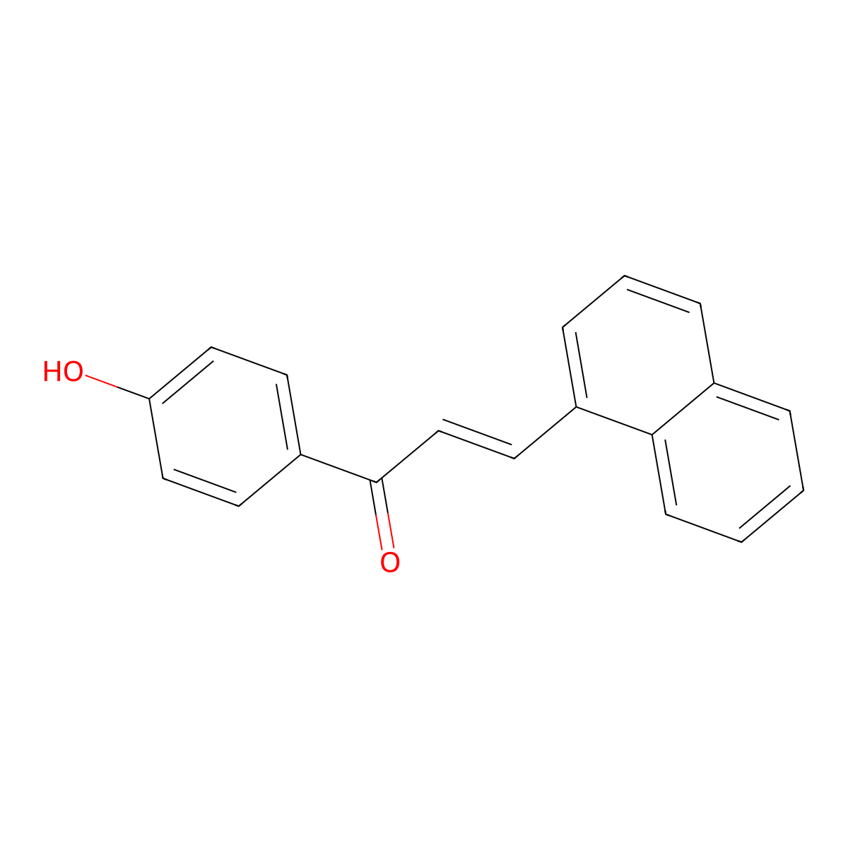 1-(4-Hydroxyphenyl)-3-(naphthalen-1-yl)prop-2-en-1-one molecular structure, CAS 385810-16-2