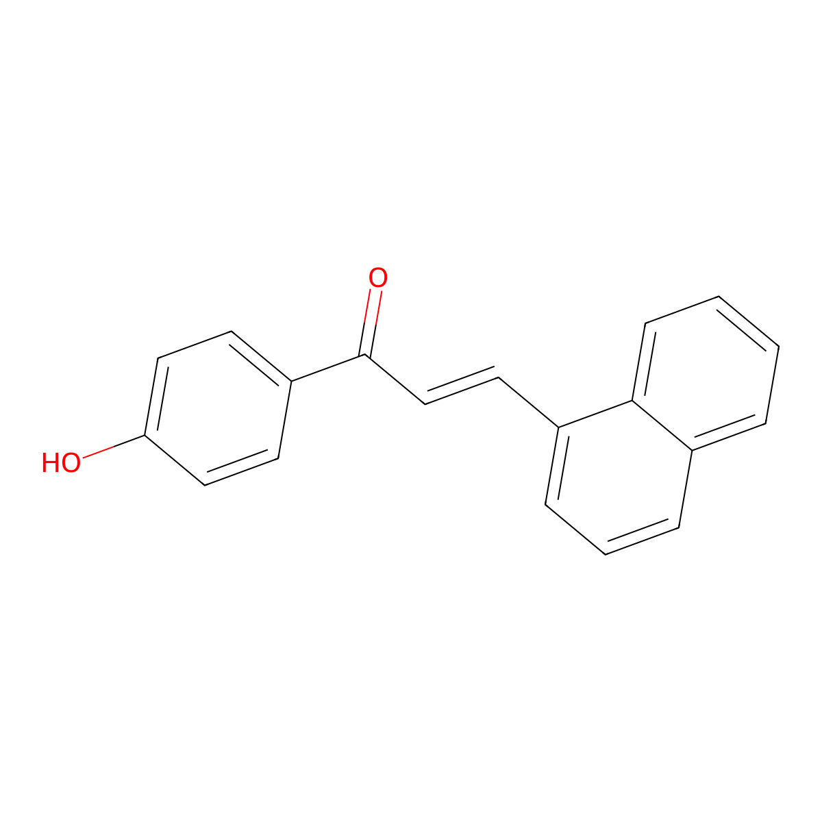 1-(4-Hydroxyphenyl)-3-(naphthalen-1-yl)prop-2-en-1-one molecular structure, CAS 385810-16-2