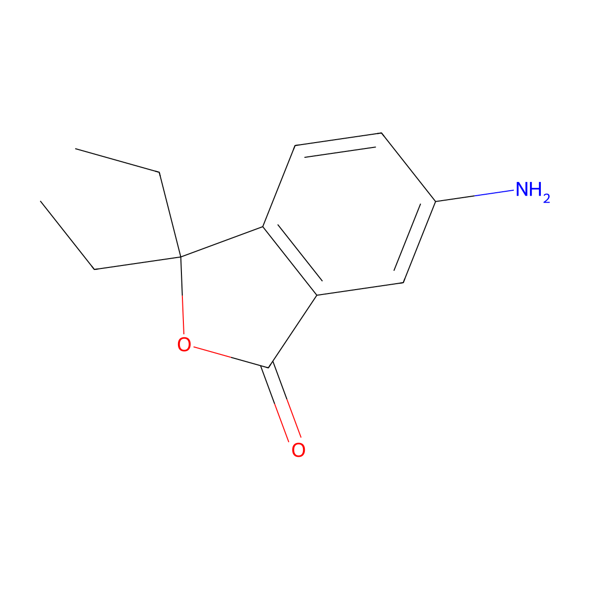 6-Amino-3,3-diethyl-1,3-dihydro-2-benzofuran-1-one molecular structure, CAS 385811-34-7