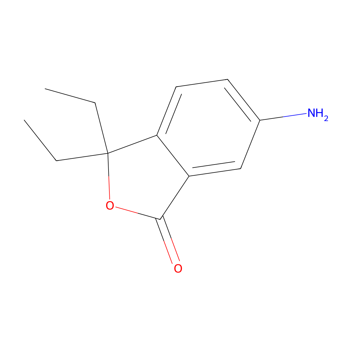 6-Amino-3,3-diethyl-1,3-dihydro-2-benzofuran-1-one molecular structure, CAS 385811-34-7
