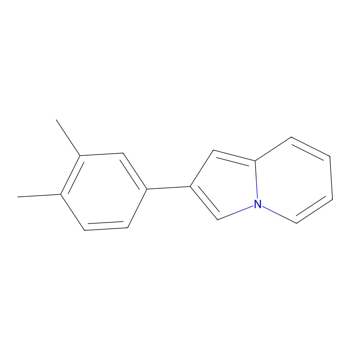 2-(3,4-Dimethylphenyl)indolizine molecular structure, CAS 385815-40-7