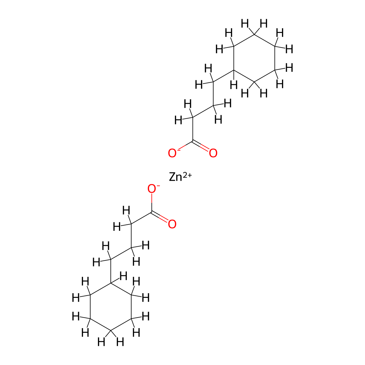 Cyclohexanebutanoic acid, zinc salt (2:1) molecular structure, CAS 38582-18-2