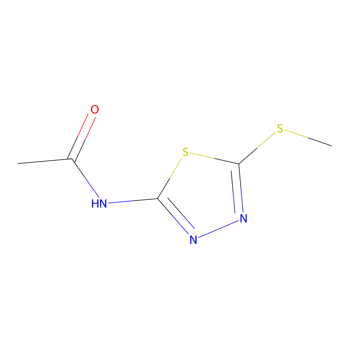 N-[5-(Methylsulfanyl)-1,3,4-thiadiazol-2-yl]acetamide molecular structure, CAS 38583-51-6
