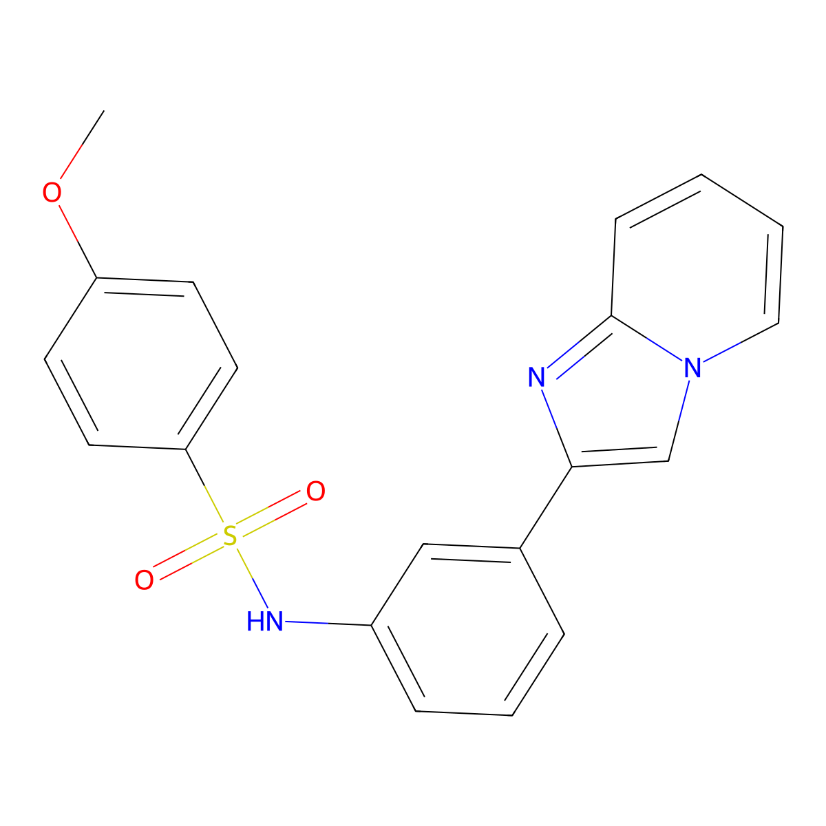 N-(3-imidazo[1,2-a]pyridin-2-ylphenyl)-4-methoxybenzenesulfonamide molecular structure, CAS 385834-81-1