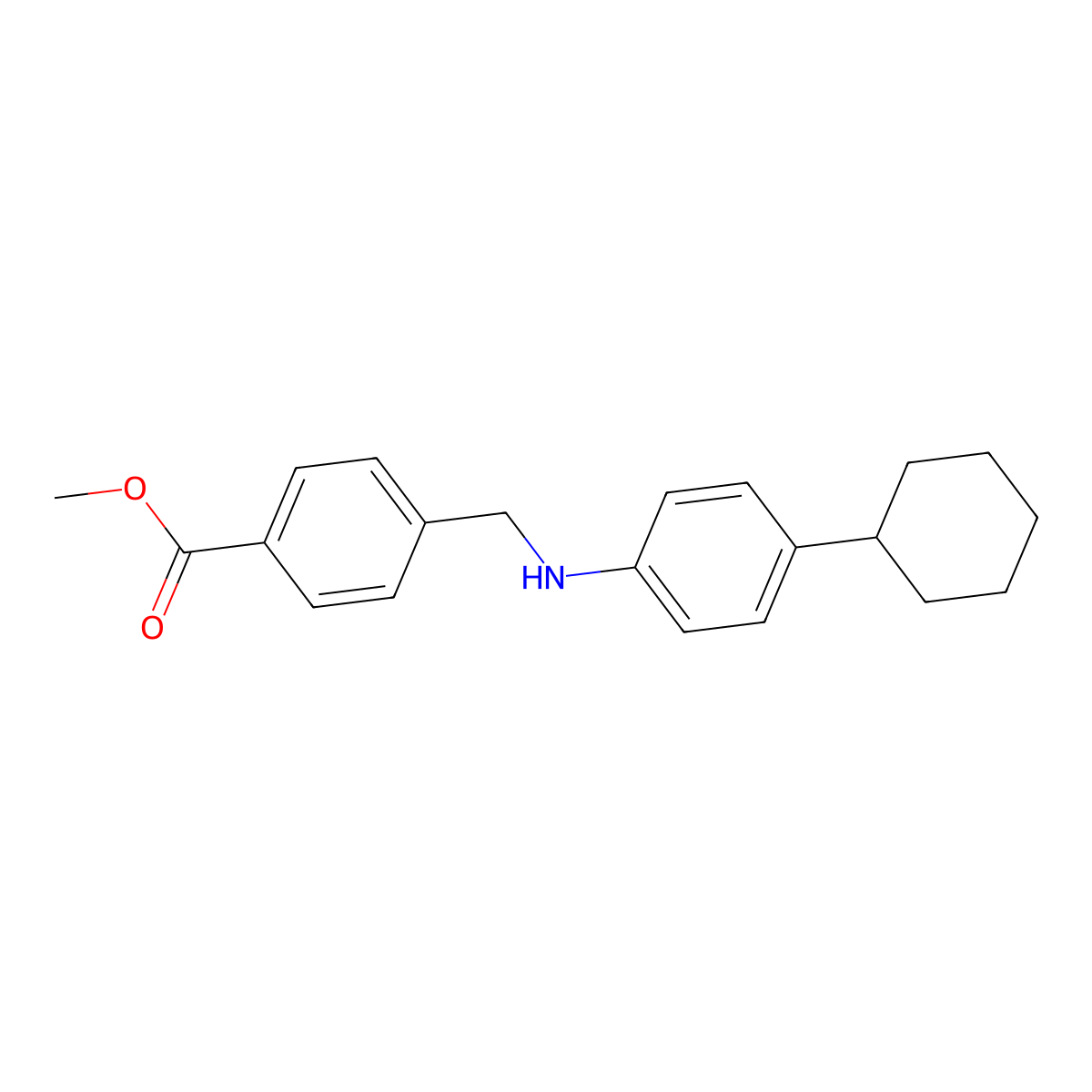 Methyl 4-(((4-cyclohexylphenyl)amino)methyl)benzoate molecular structure, CAS 385837-16-1