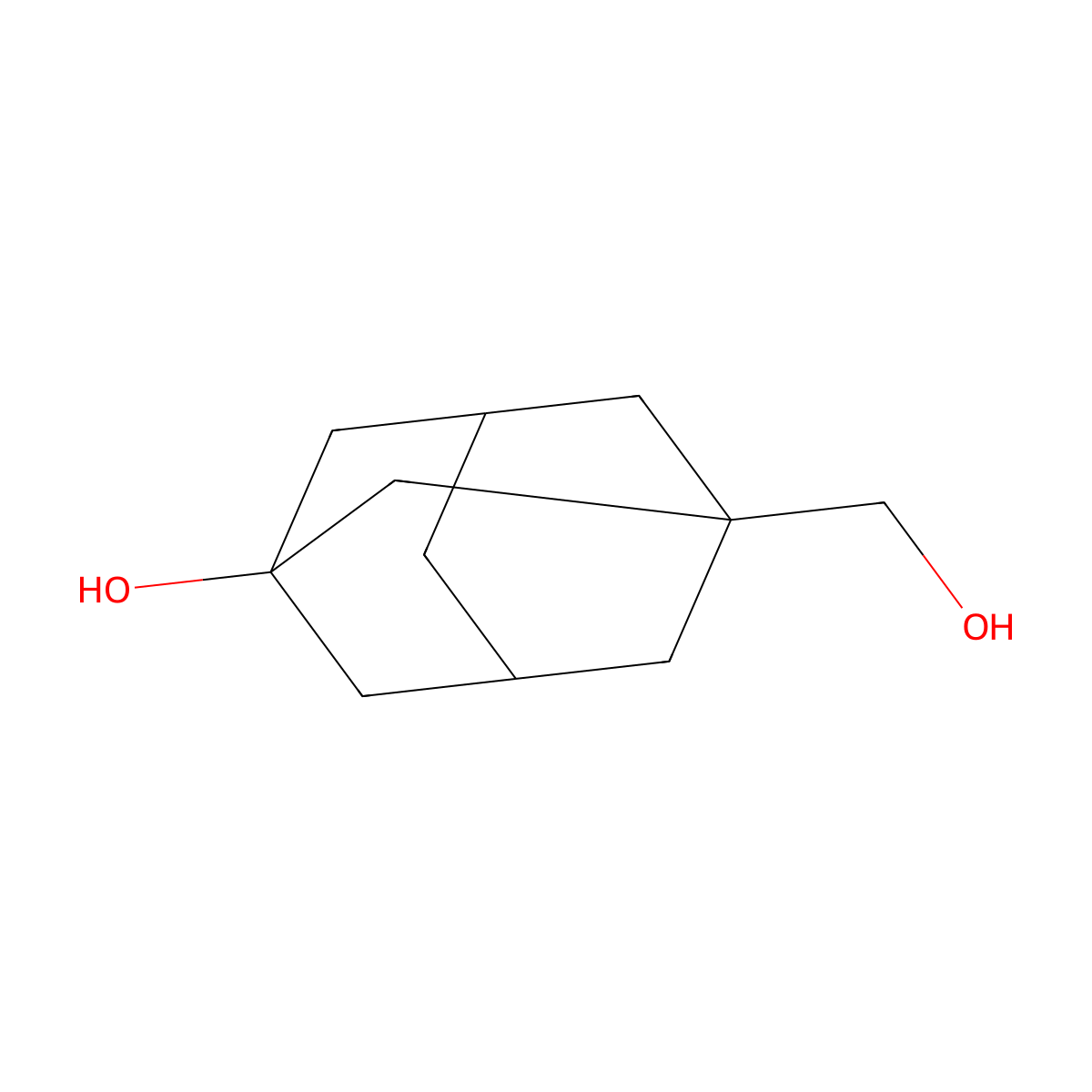 3-(Hydroxymethyl)adamantan-1-ol molecular structure, CAS 38584-37-1