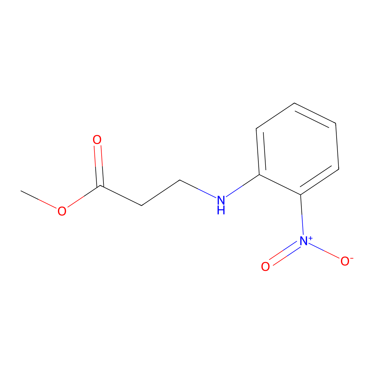 Methyl 3-((2-nitrophenyl)amino)propanoate molecular structure, CAS 38584-59-7