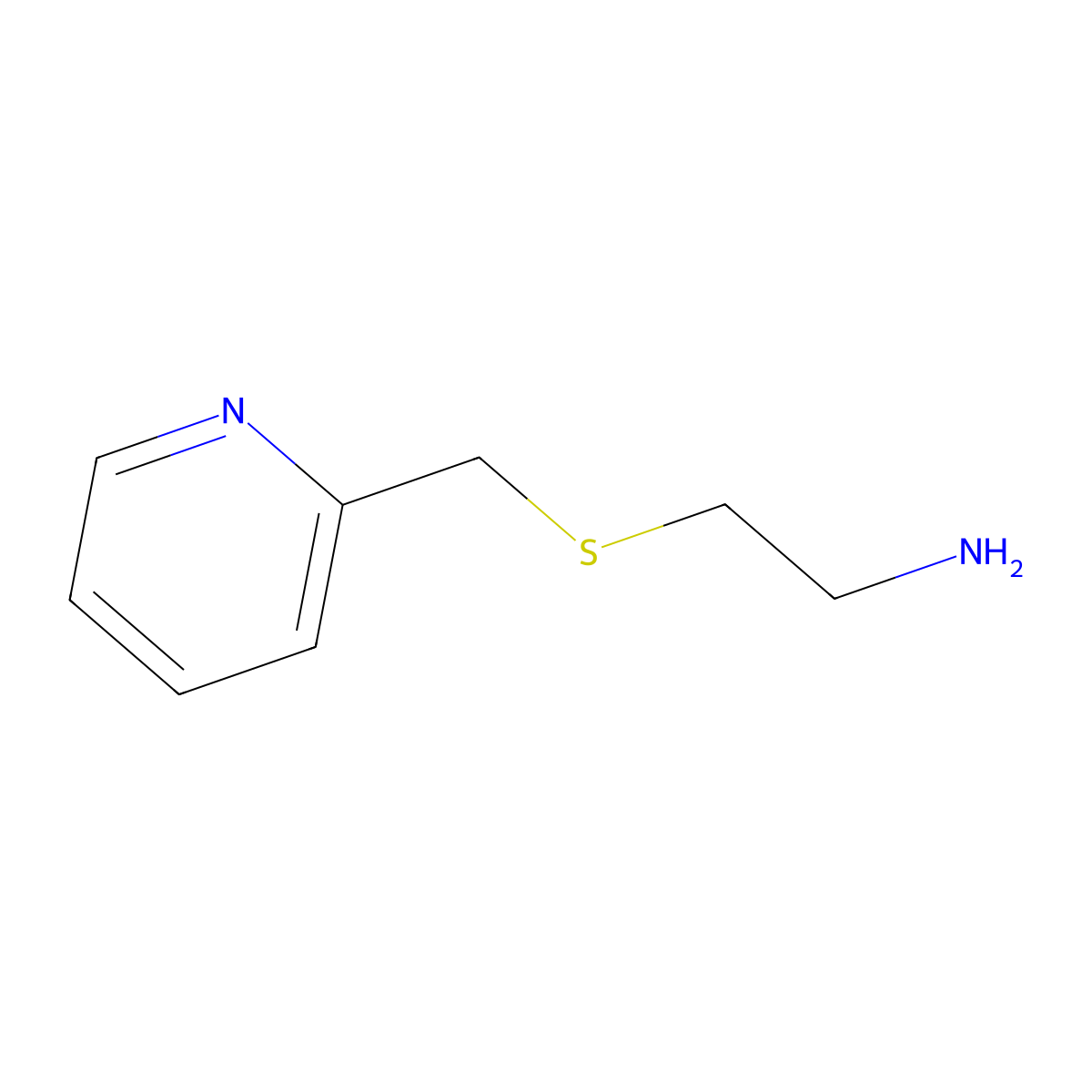 2-((2-Aminoethyl)thiomethyl)pyridine molecular structure, CAS 38585-75-0