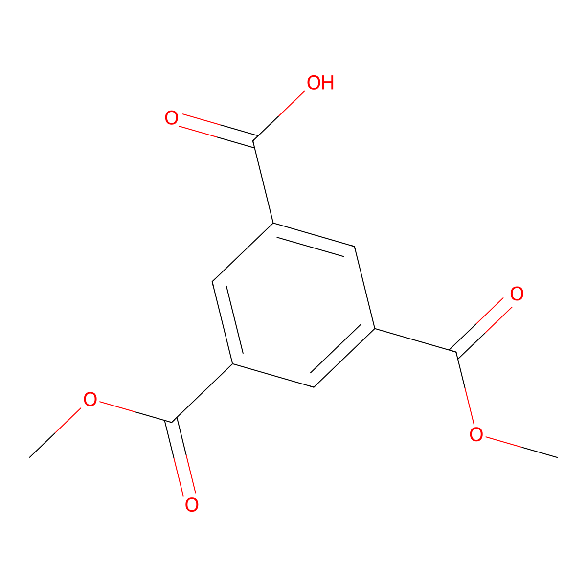 3,5-Bis(methoxycarbonyl)benzoic acid molecular structure, CAS 38588-64-6