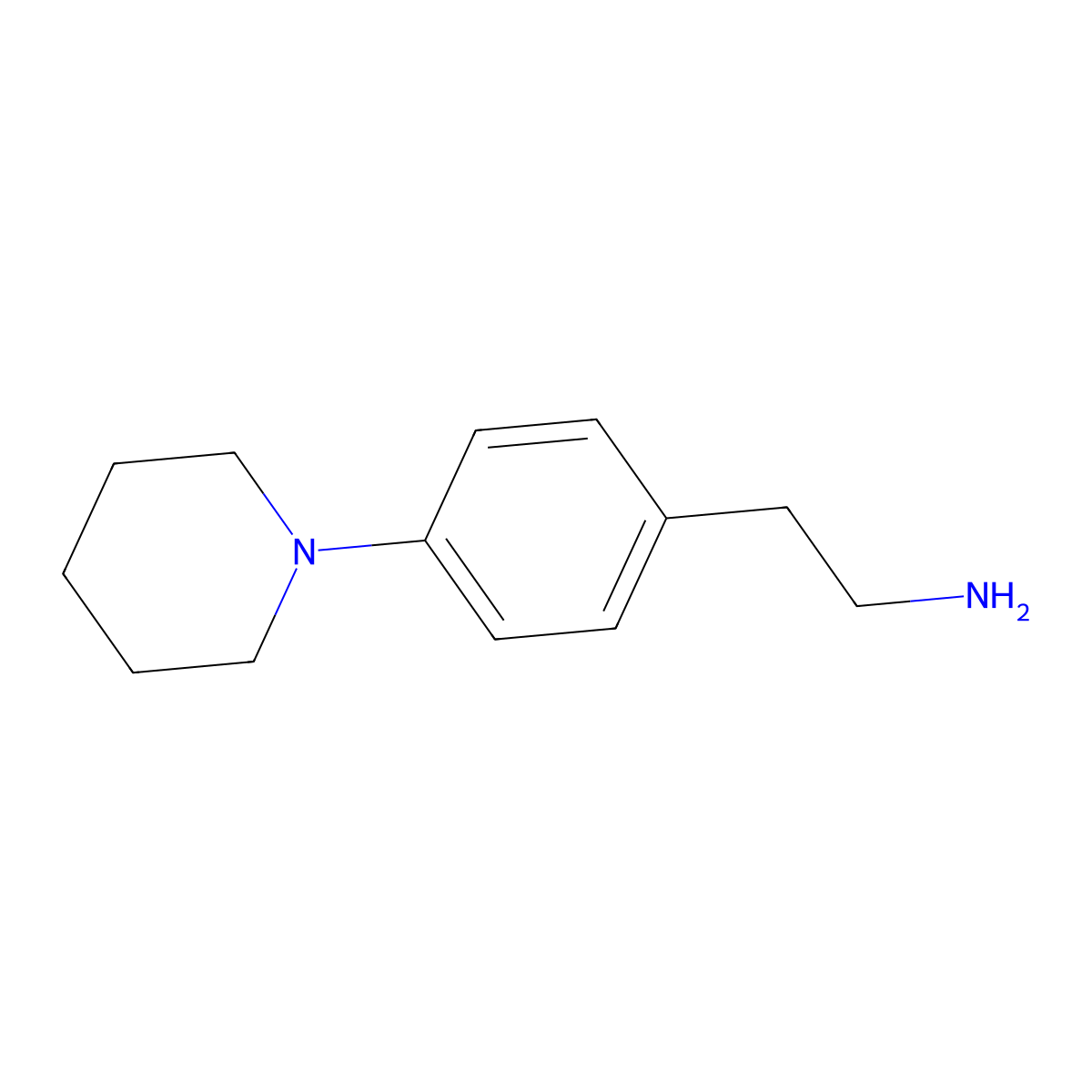 2-(4-Piperidin-1-yl-phenyl)-ethylamine molecular structure, CAS 38589-09-2