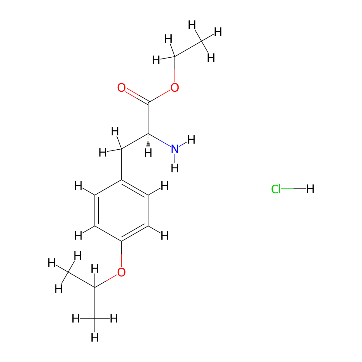 O-(1-Methylethyl)-L-tyrosine ethyl ester HCl molecular structure, CAS 38589-93-4