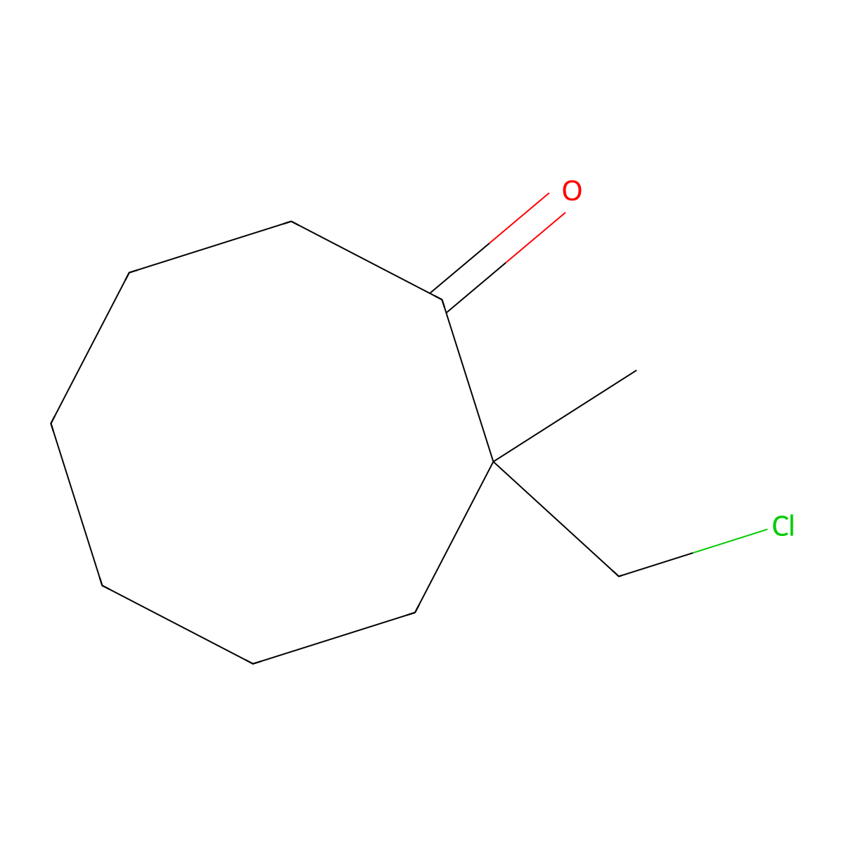 2-(Chloromethyl)-2-methylcyclooctan-1-one molecular structure, CAS 3859-33-4
