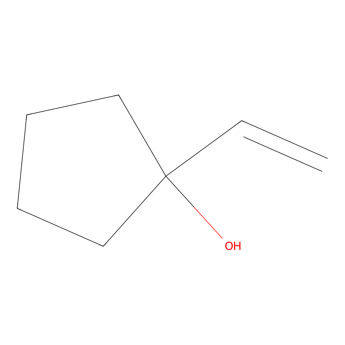 Vinylcyclopentanol molecular structure, CAS 3859-35-6