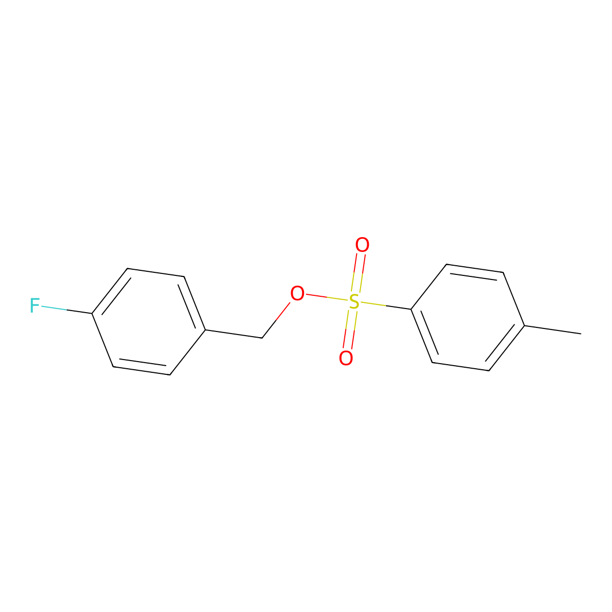 (4-Fluorophenyl)methyl 4-methylbenzene-1-sulfonate molecular structure, CAS 3859-77-6