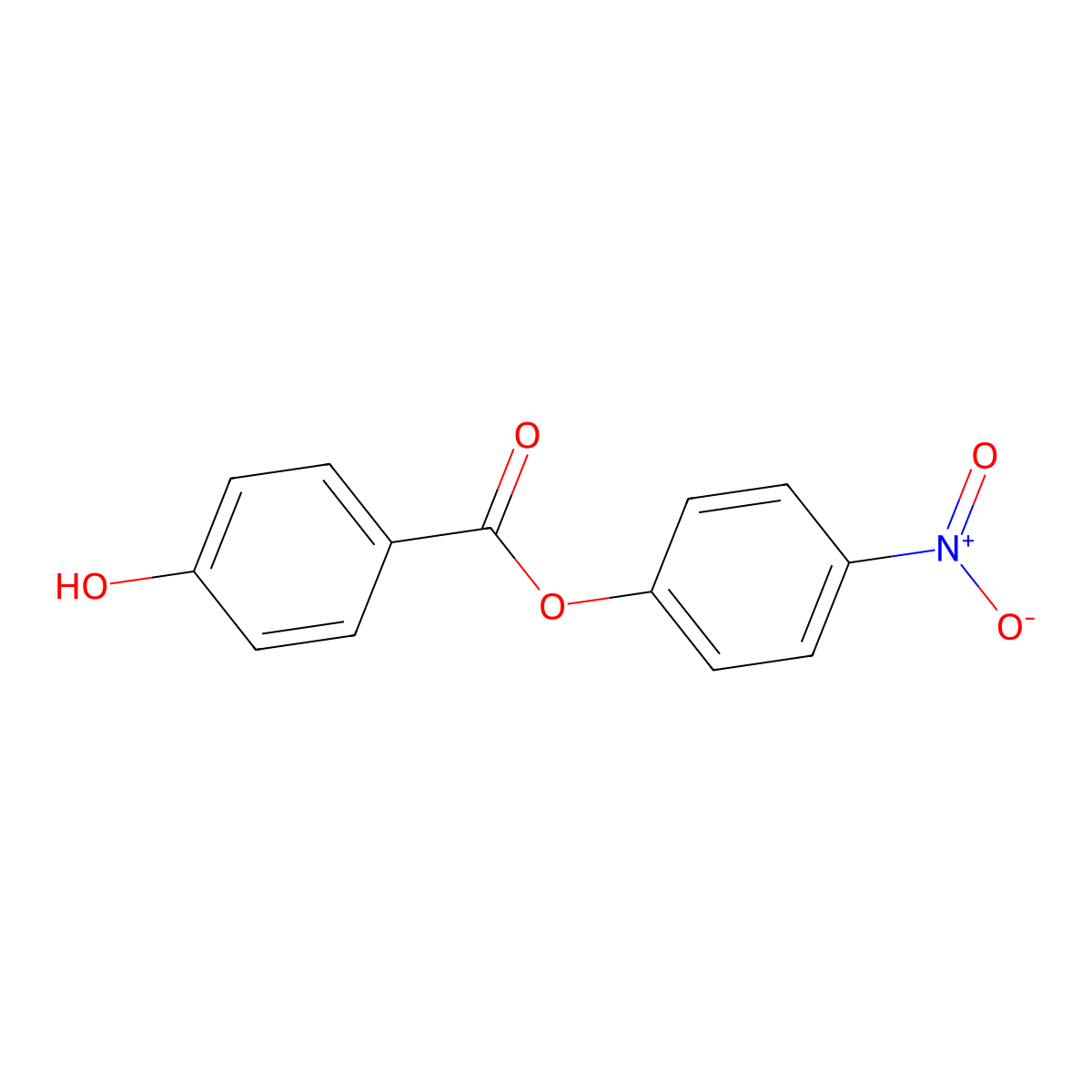4-Nitrophenyl 4-hydroxybenzoate molecular structure, CAS 38597-39-6