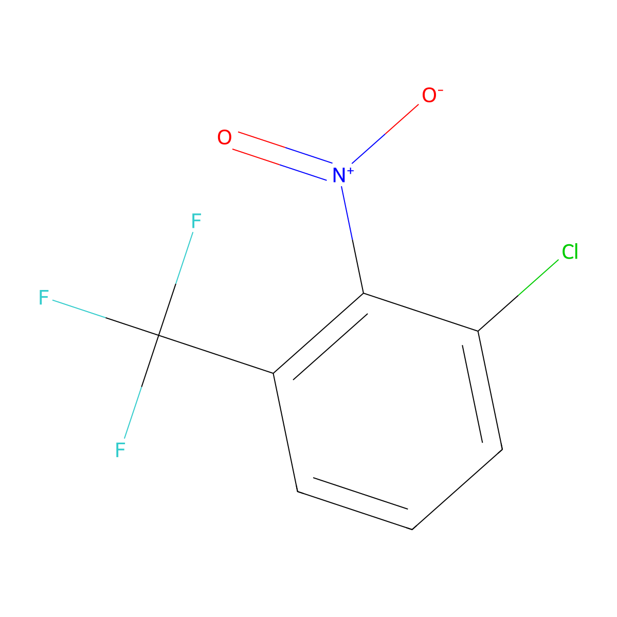 1-Chloro-2-nitro-3-(trifluoromethyl)benzene molecular structure, CAS 386-70-9