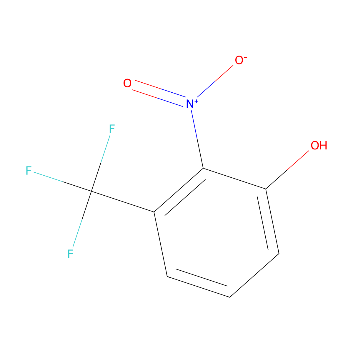 2-Nitro-3-(trifluoromethyl)phenol molecular structure, CAS 386-72-1