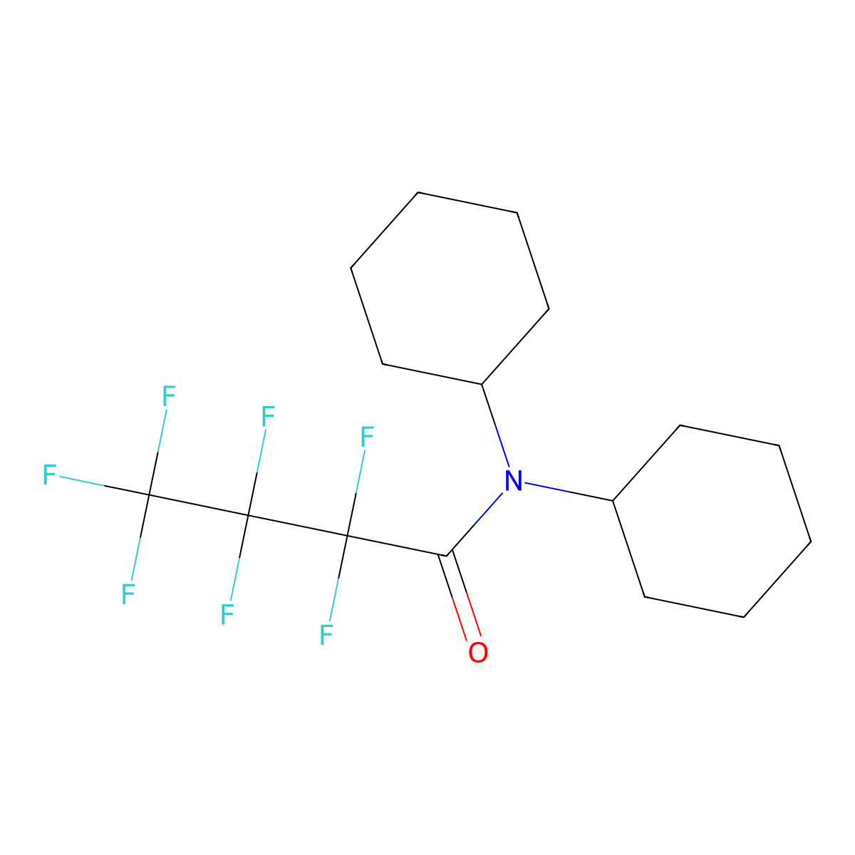 N,N-Dicyclohexyl-2,2,3,3,4,4,4-heptafluorobutanamide molecular structure, CAS 386-84-5