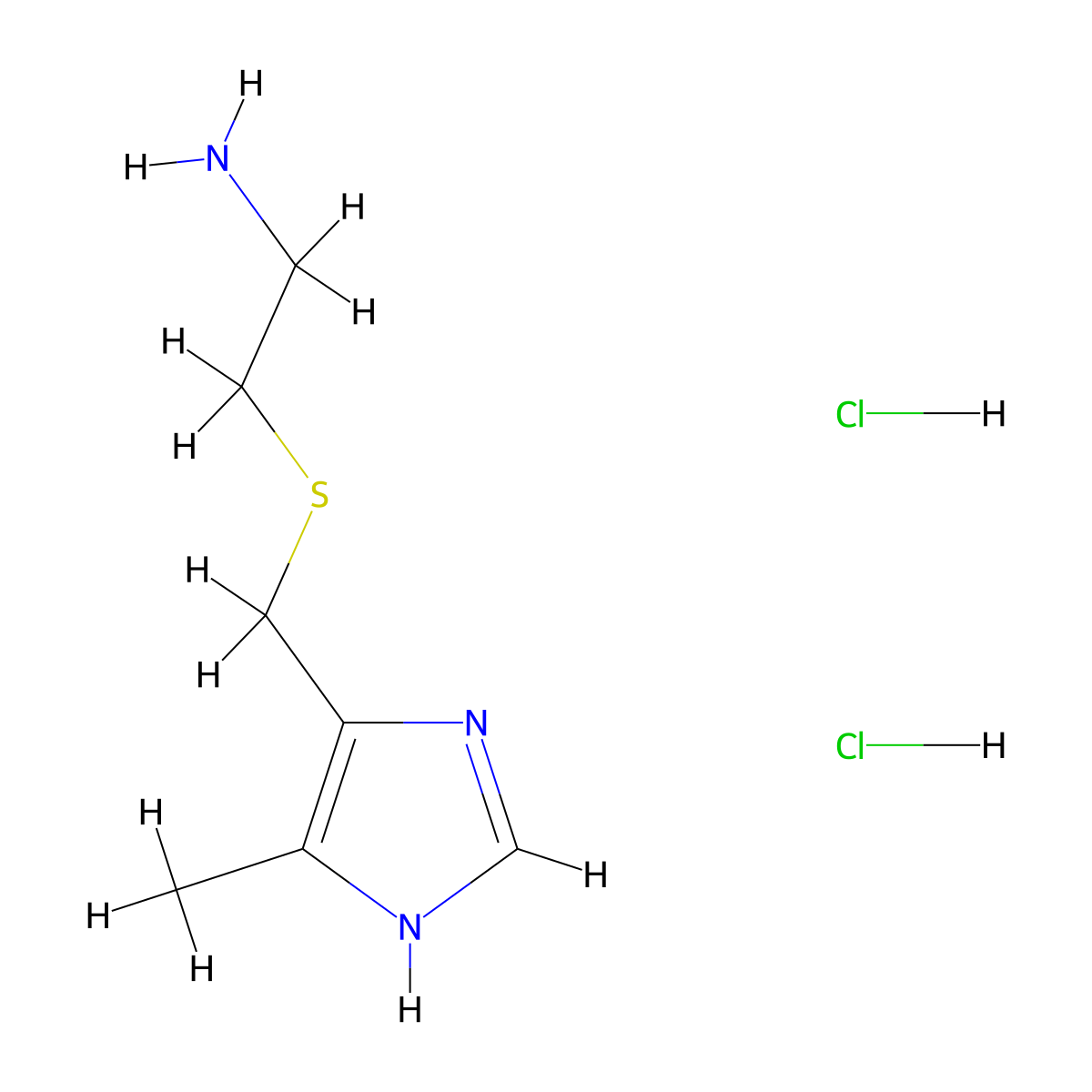 2-(((5-Methyl-1H-imidazol-4-yl)methyl)thio)ethylamine dihydrochloride molecular structure, CAS 38603-72-4