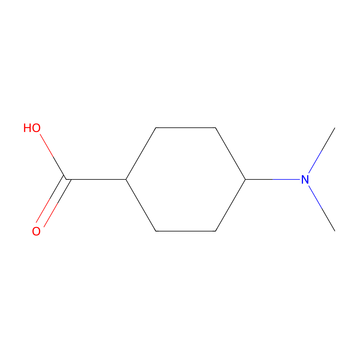 trans-4-(Dimethylamino)cyclohexanecarboxylic acid molecular structure, CAS 38605-39-9