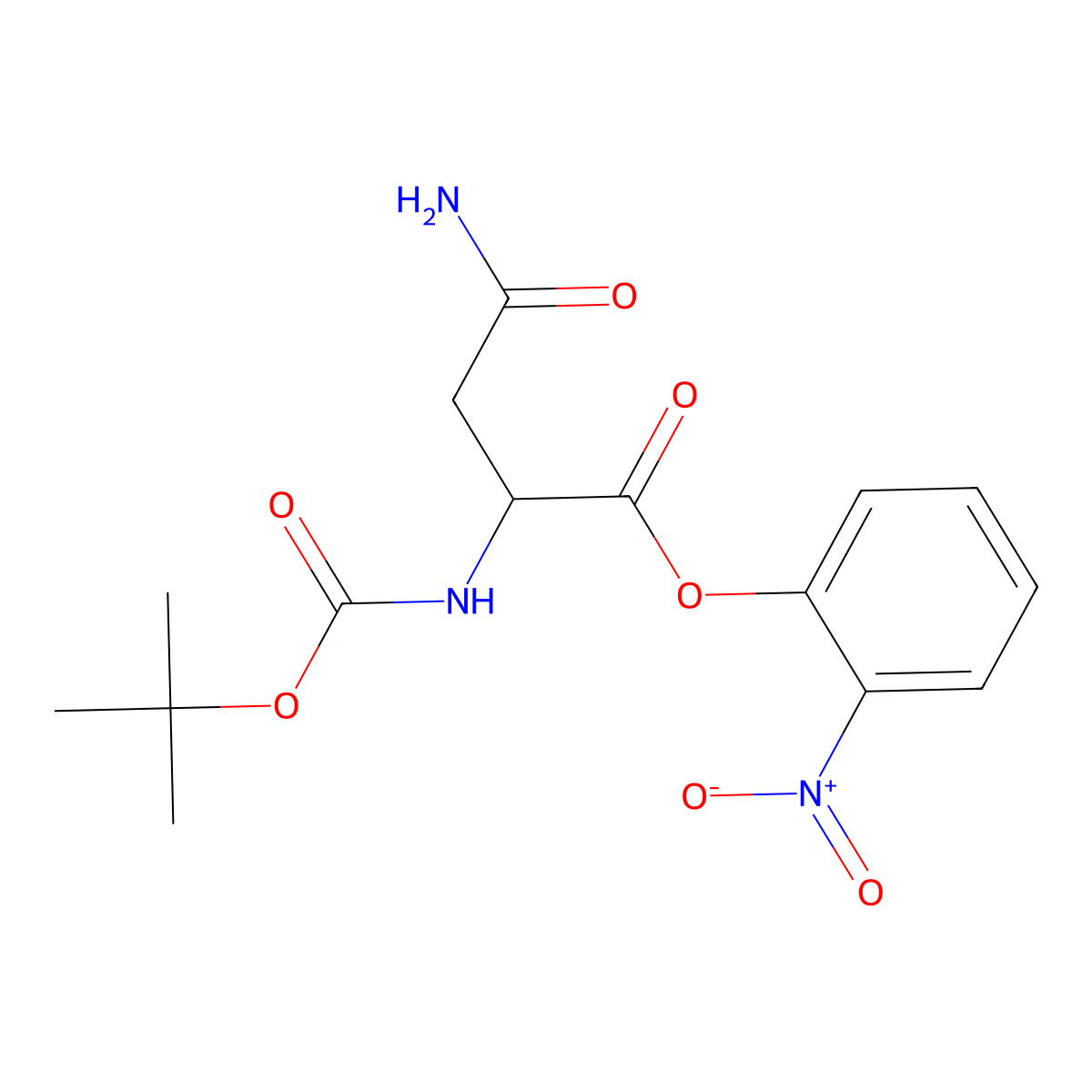 Boc-Asn-o-nitrophenyl ester molecular structure, CAS 38605-58-2