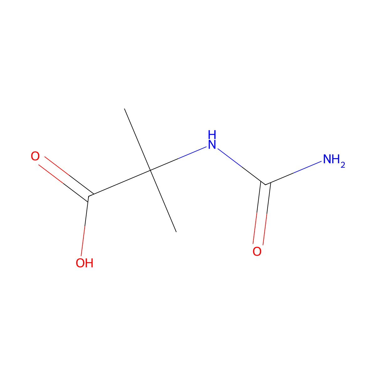 2-(Carbamoylamino)-2-methylpropanoic acid molecular structure, CAS 38605-63-9
