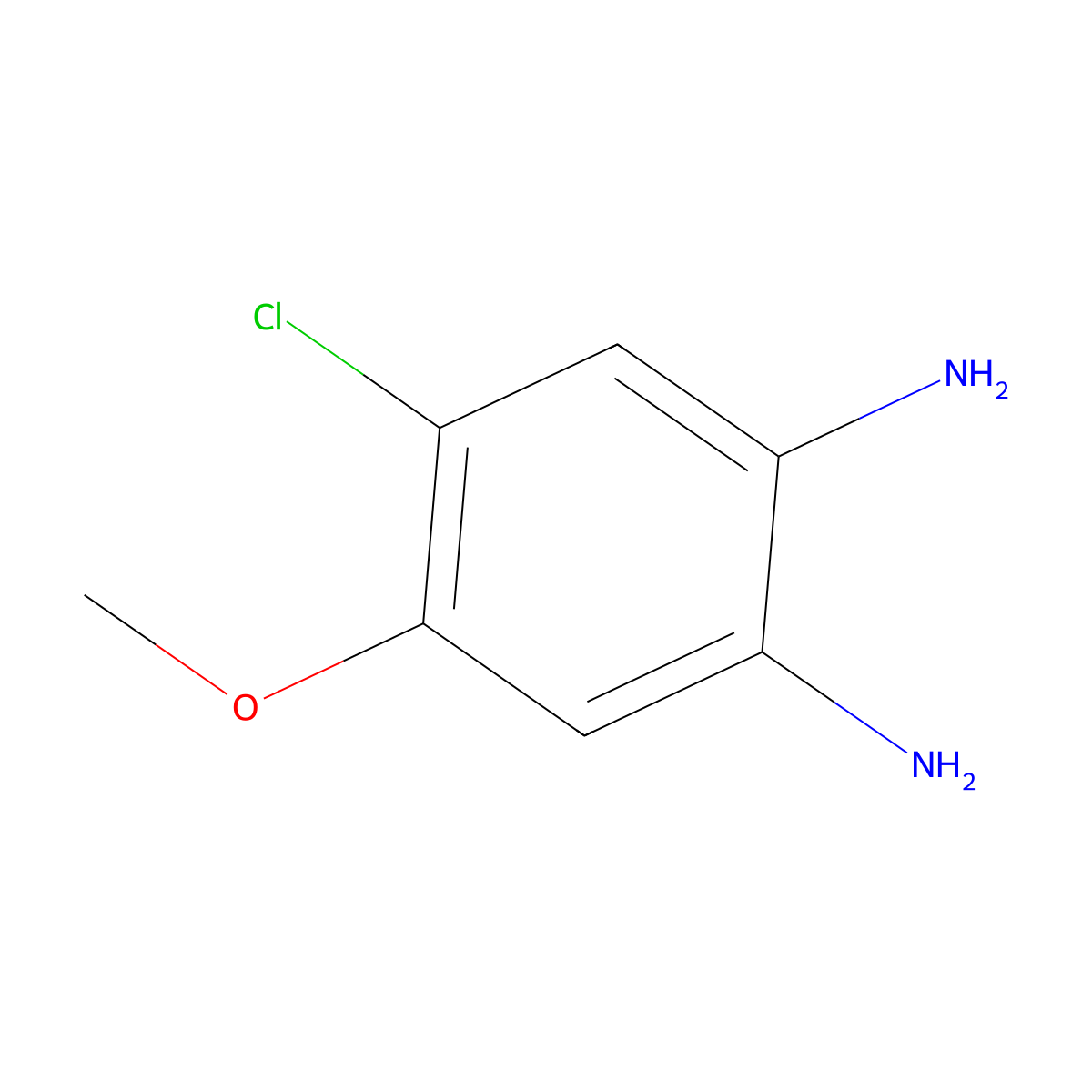 4-Chloro-5-methoxybenzene-1,2-diamine molecular structure, CAS 38608-06-9