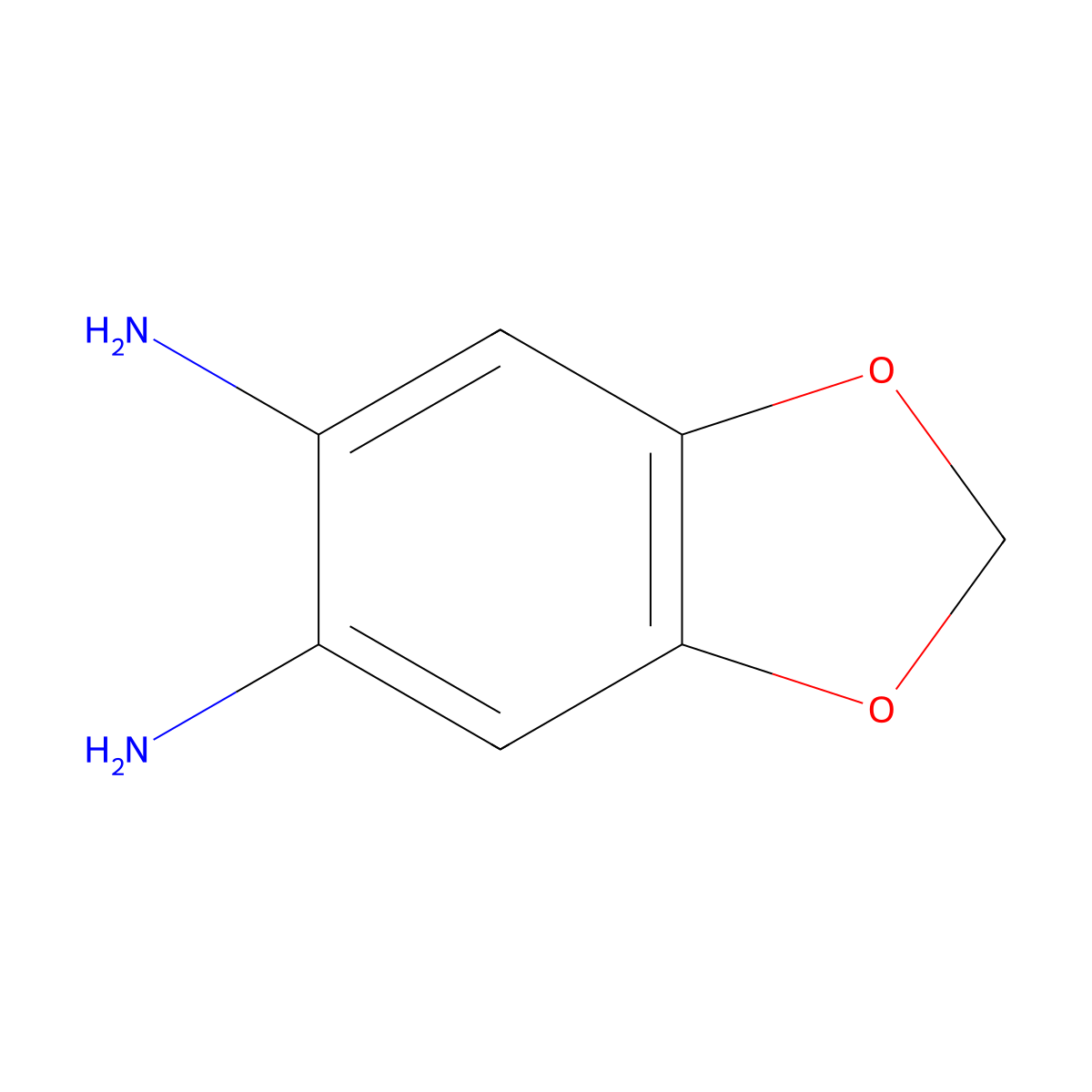 1,2-Diamino-4,5-methylenedioxybenzene molecular structure, CAS 38608-07-0