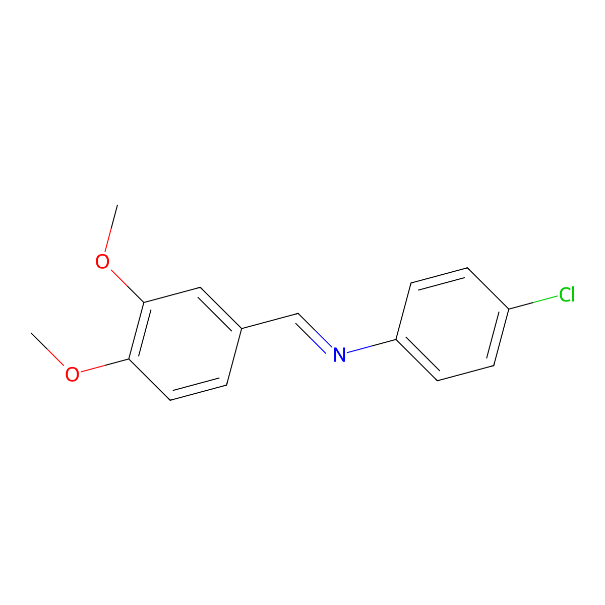 4-Chloro-N-(3,4-dimethoxybenzylidene)aniline molecular structure, CAS 38608-18-3