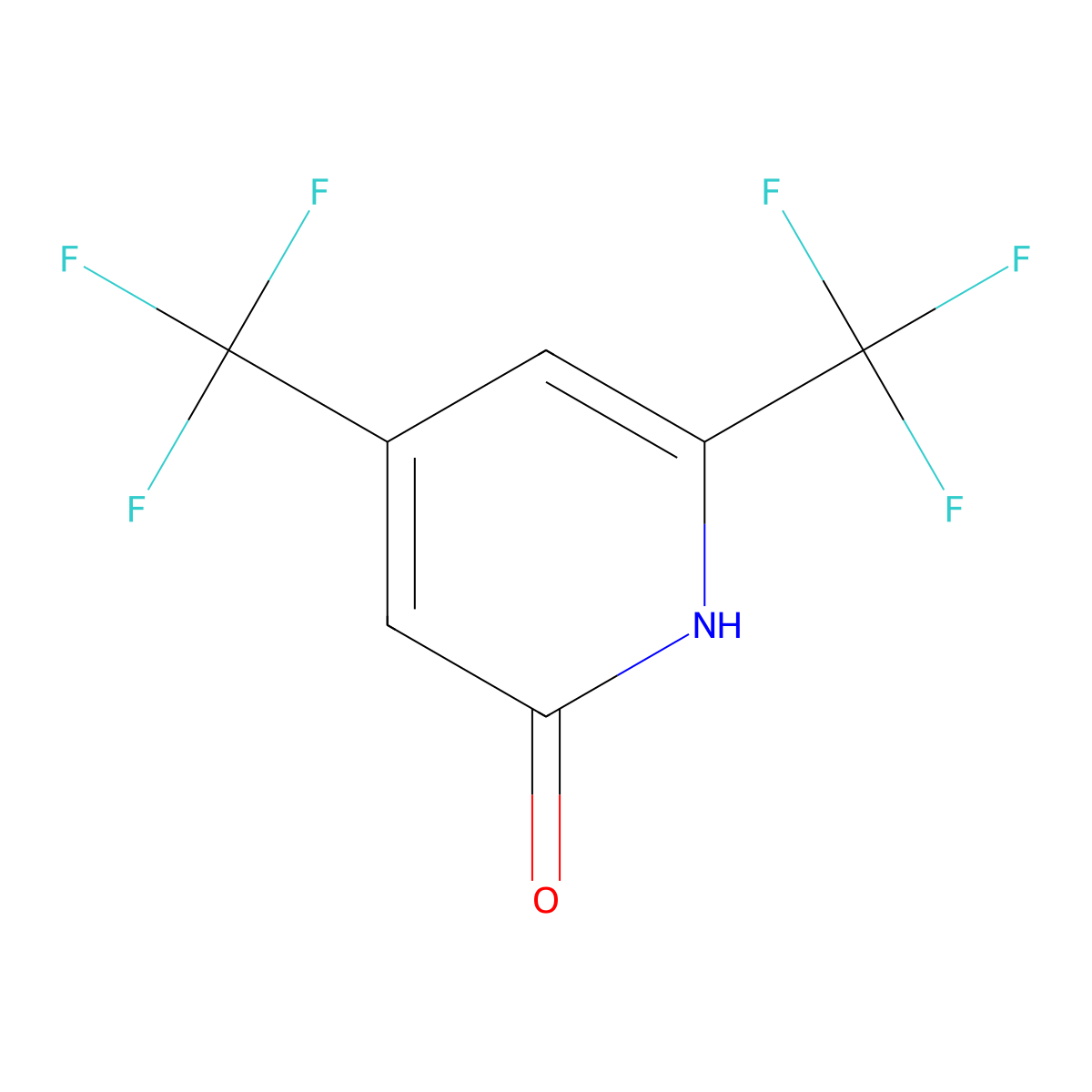 4,6-Bis(trifluoromethyl)pyridin-2(1H)-one molecular structure, CAS 38609-77-7