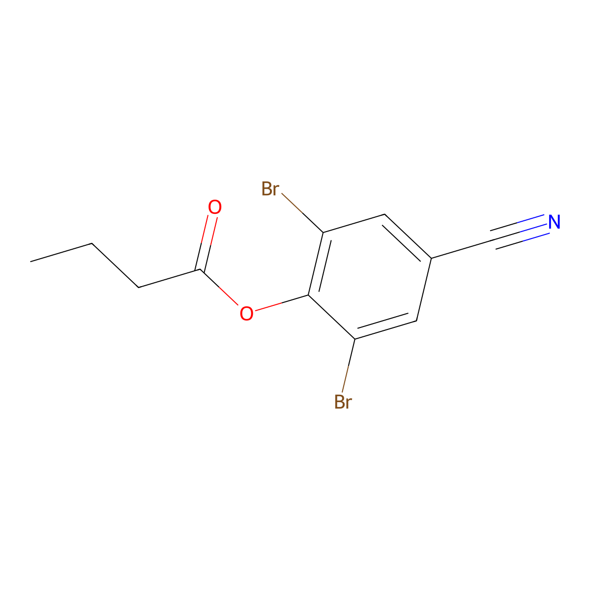 Bromoxynil butyrate molecular structure, CAS 3861-41-4