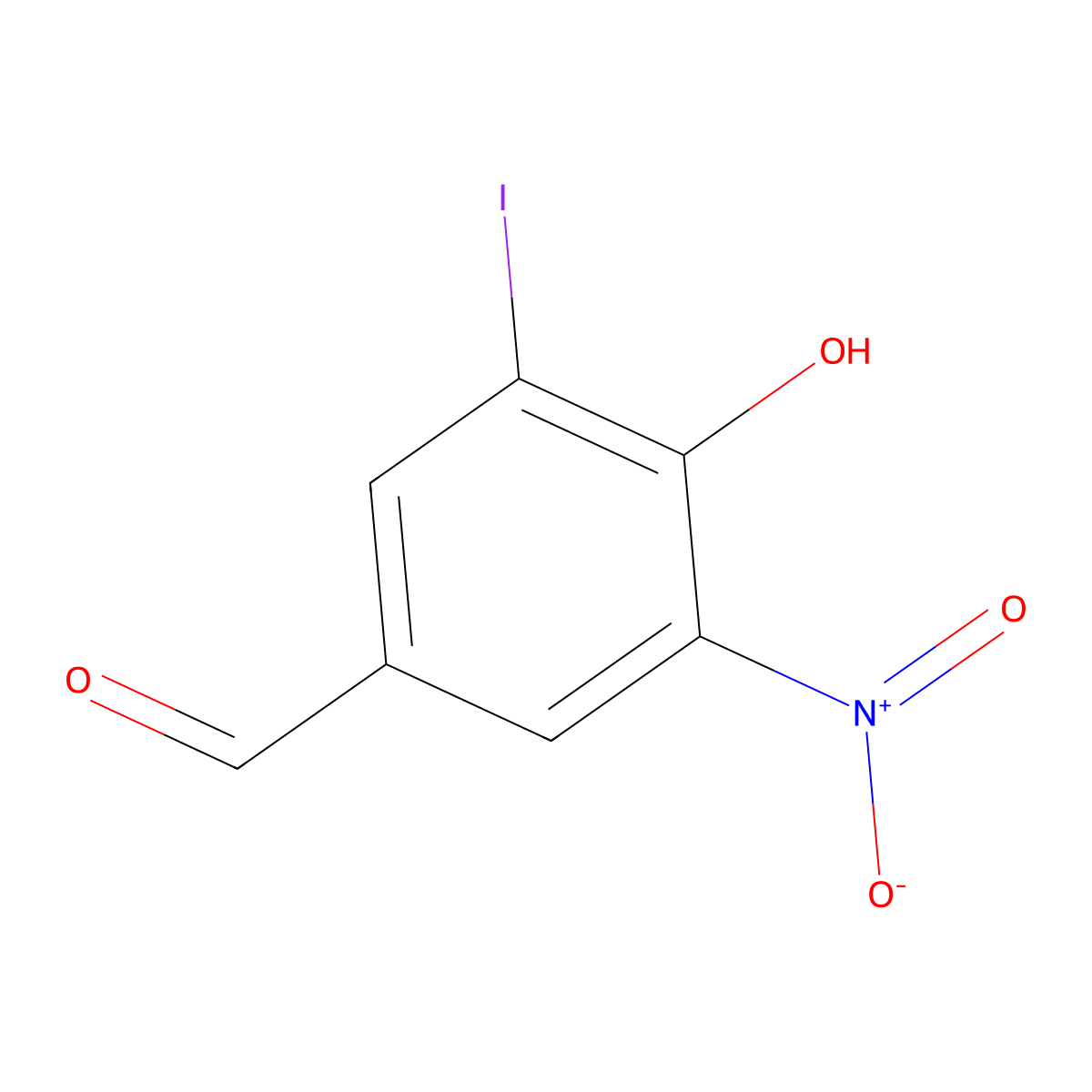 4-Hydroxy-3-iodo-5-nitrobenzaldehyde molecular structure, CAS 3861-58-3